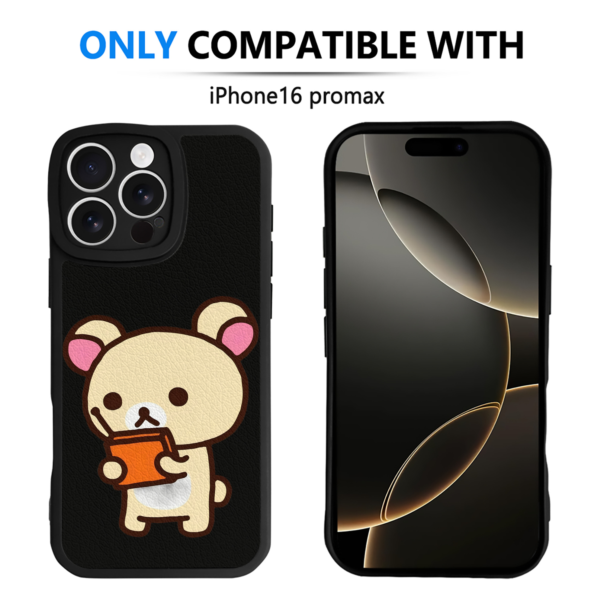 （画像用） リラックマ リラックマ キイロイトリ Rilakkuma Korilakkuma Kiiroitori 【iPhone 16シリーズ対応】シリコンスマホケース（レザー調） 材質：シリコン